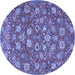 Round Persian Blue Traditional Rug, tr4098blu