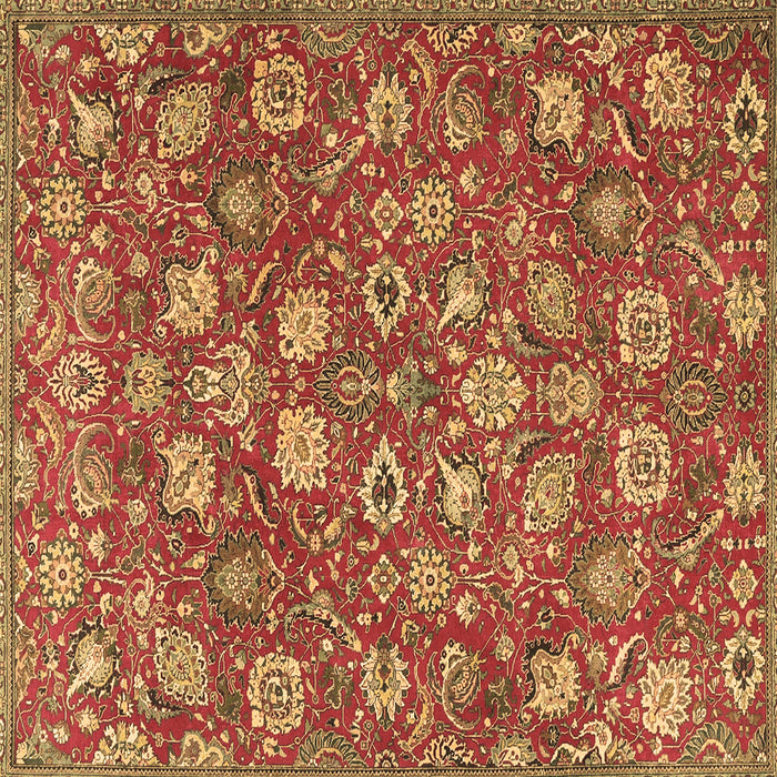 Square Persian Brown Traditional Rug, tr4098brn