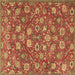 Square Persian Brown Traditional Rug, tr4098brn