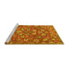 Sideview of Machine Washable Persian Yellow Traditional Rug, wshtr4098yw