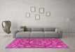 Machine Washable Persian Pink Traditional Rug in a Living Room, wshtr4098pnk