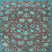 Square Persian Light Blue Traditional Rug, tr4098lblu