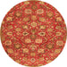 Square Persian Orange Traditional Rug, tr4098org