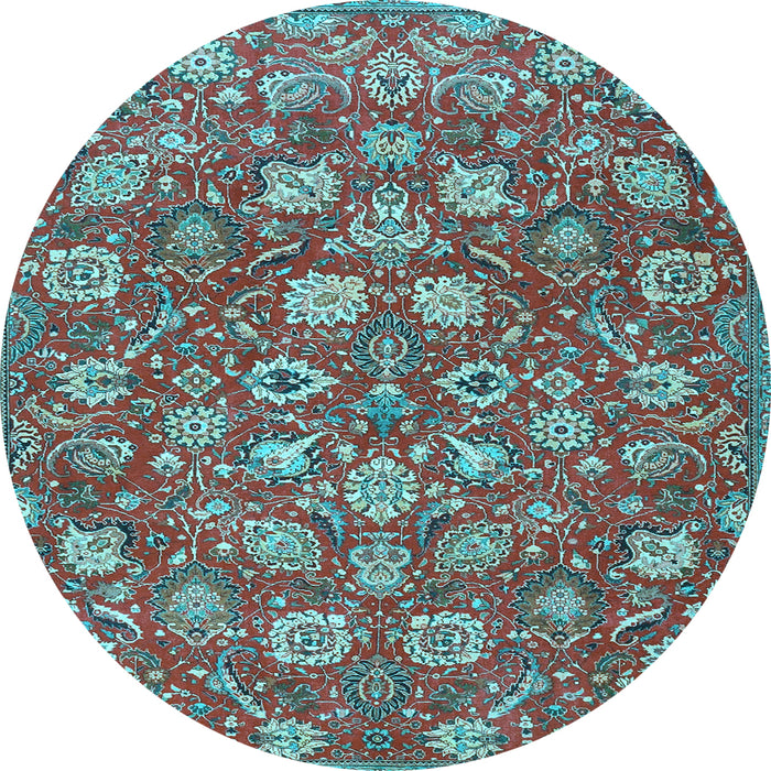 Round Persian Light Blue Traditional Rug, tr4098lblu