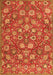 Serging Thickness of Machine Washable Persian Orange Traditional Area Rugs, wshtr4098org