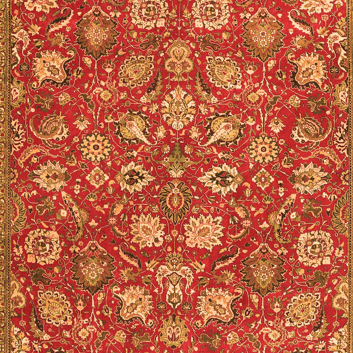 Serging Thickness of Machine Washable Persian Orange Traditional Area Rugs, wshtr4098org