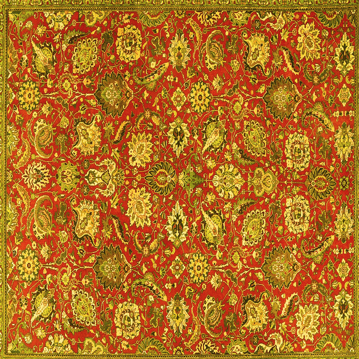 Square Persian Yellow Traditional Rug, tr4098yw