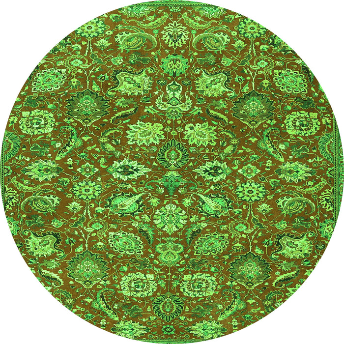 Square Persian Green Traditional Rug, tr4098grn