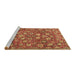 Sideview of Machine Washable Persian Brown Traditional Rug, wshtr4098brn