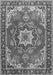 Serging Thickness of Machine Washable Medallion Gray Traditional Rug, wshtr4099gry