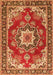 Medallion Orange Traditional Rug, tr4099org