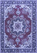 Machine Washable Medallion Blue Traditional Rug, wshtr4099blu