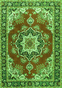 Medallion Green Traditional Rug, tr4099grn