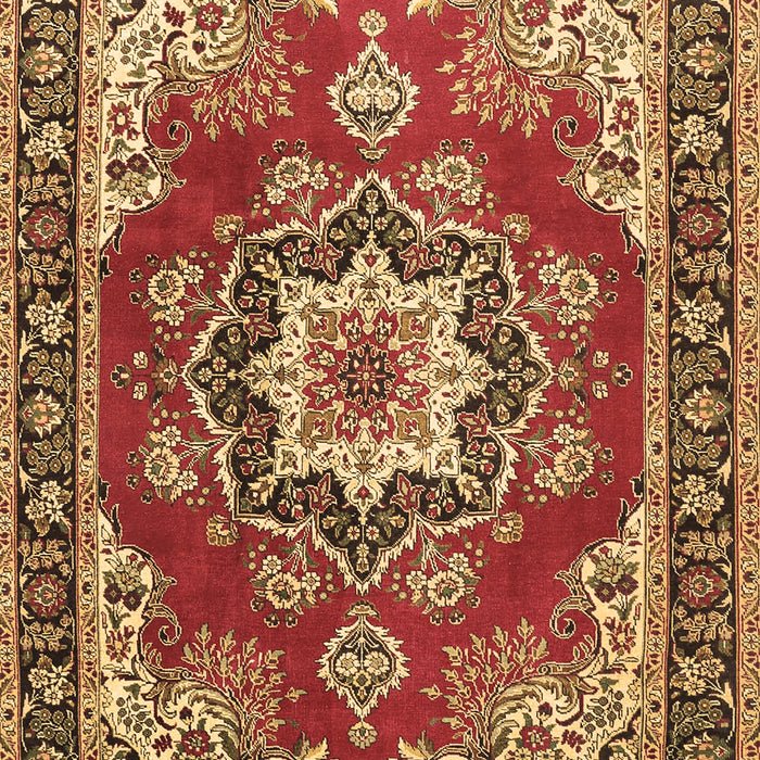 Machine Washable Medallion Brown Traditional Rug, wshtr4099brn