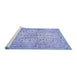 Sideview of Machine Washable Persian Blue Traditional Rug, wshtr409blu