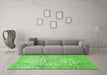 Machine Washable Persian Green Traditional Area Rugs in a Living Room,, wshtr409grn