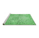 Sideview of Machine Washable Persian Emerald Green Traditional Area Rugs, wshtr409emgrn