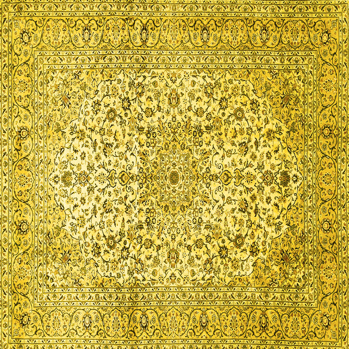 Square Persian Yellow Traditional Rug, tr409yw