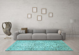 Machine Washable Persian Light Blue Traditional Rug in a Living Room, wshtr409lblu