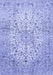 Machine Washable Persian Blue Traditional Rug, wshtr409blu