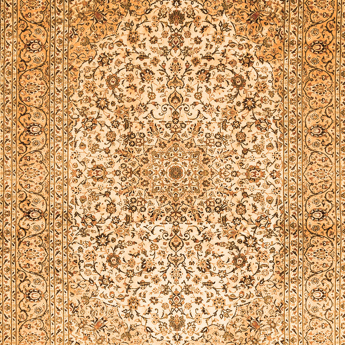 Serging Thickness of Machine Washable Persian Orange Traditional Area Rugs, wshtr409org