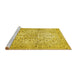 Sideview of Machine Washable Persian Yellow Traditional Rug, wshtr409yw