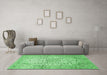 Machine Washable Persian Emerald Green Traditional Area Rugs in a Living Room,, wshtr409emgrn