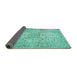 Sideview of Persian Turquoise Traditional Rug, tr409turq
