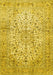 Machine Washable Persian Yellow Traditional Rug, wshtr409yw