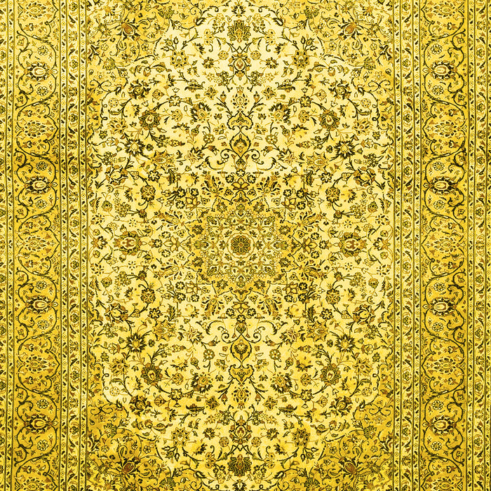 Machine Washable Persian Yellow Traditional Rug, wshtr409yw