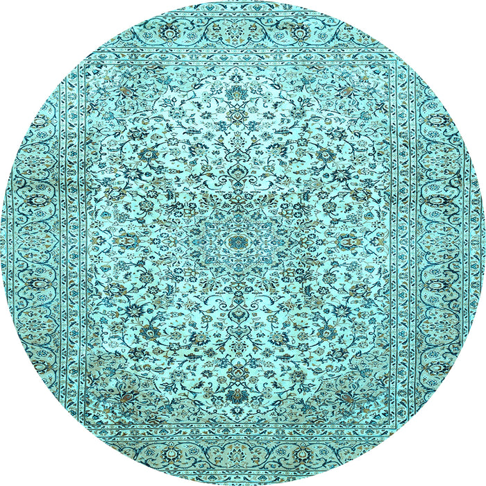 Round Persian Light Blue Traditional Rug, tr409lblu