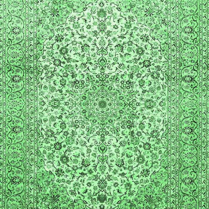 Machine Washable Persian Emerald Green Traditional Area Rugs, wshtr409emgrn