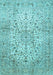 Machine Washable Persian Light Blue Traditional Rug, wshtr409lblu