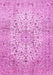 Machine Washable Persian Pink Traditional Rug, wshtr409pnk