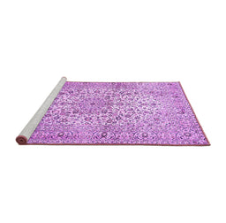 Sideview of Machine Washable Persian Purple Traditional Area Rugs, wshtr409pur