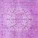 Square Machine Washable Persian Purple Traditional Area Rugs, wshtr409pur