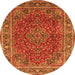 Square Medallion Orange Traditional Rug, tr40org