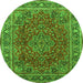 Square Medallion Green Traditional Rug, tr40grn