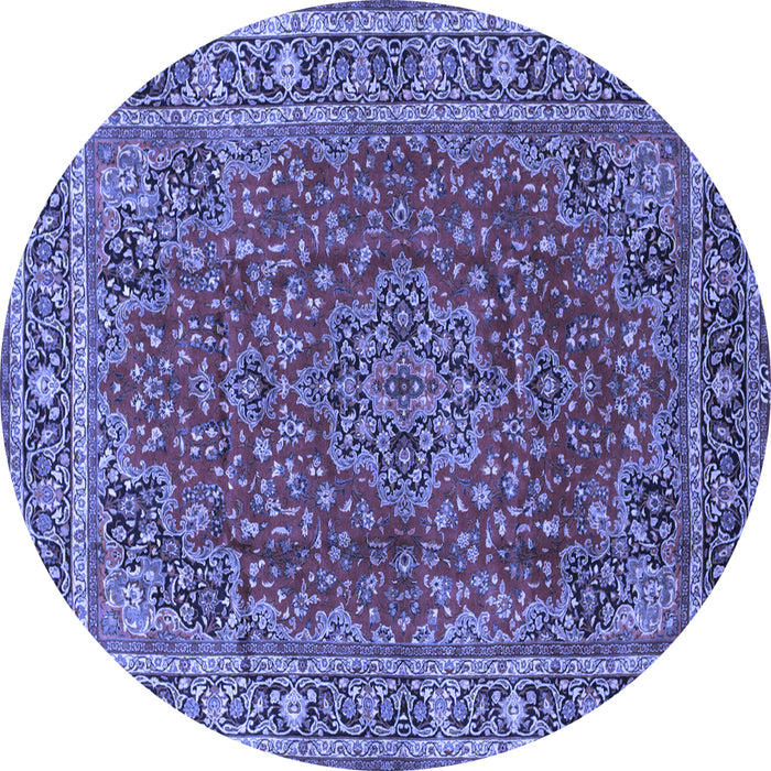 Round Medallion Blue Traditional Rug, tr40blu