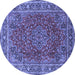 Round Medallion Blue Traditional Rug, tr40blu