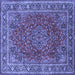 Square Medallion Blue Traditional Rug, tr40blu