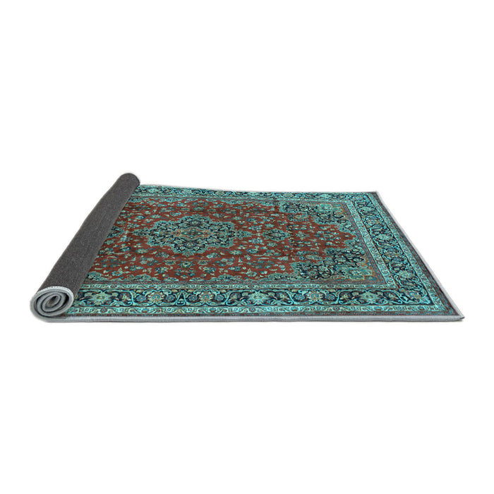 Sideview of Medallion Light Blue Traditional Rug, tr40lblu
