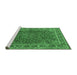 Sideview of Machine Washable Medallion Emerald Green Traditional Area Rugs, wshtr40emgrn