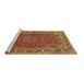 Sideview of Machine Washable Medallion Brown Traditional Rug, wshtr40brn