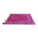 Sideview of Machine Washable Medallion Pink Traditional Rug, wshtr40pnk