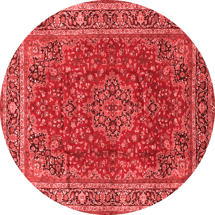 Machine Washable Medallion Red Traditional Rug, wshtr40red