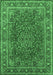 Machine Washable Medallion Emerald Green Traditional Area Rugs, wshtr40emgrn