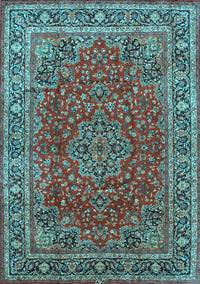 Medallion Light Blue Traditional Rug, tr40lblu