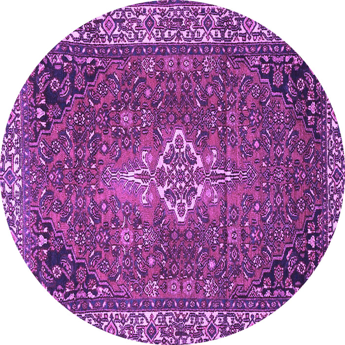 Round Persian Purple Traditional Rug, tr4100pur