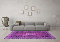 Machine Washable Persian Purple Traditional Rug, wshtr4100pur